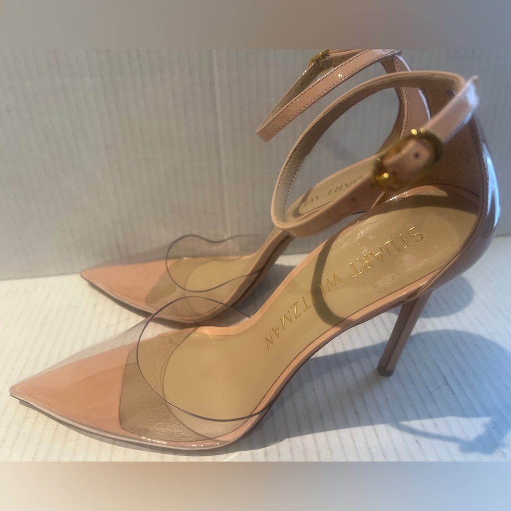 Stuart Weitzman Nude Heels 100M Ankle Strap Heel Pumps